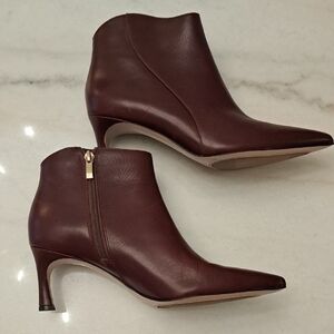 New 27 Edit By Naturalizer Cognac Brown Leather Ankle Boots
